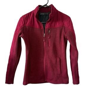 SwissTech Burgundy Quilted Fleece Full Zip Jacket - XS (0–2)